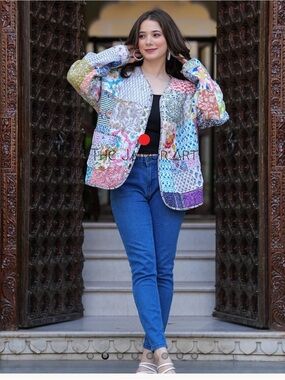 Hand Block Printed Quilted Jacket